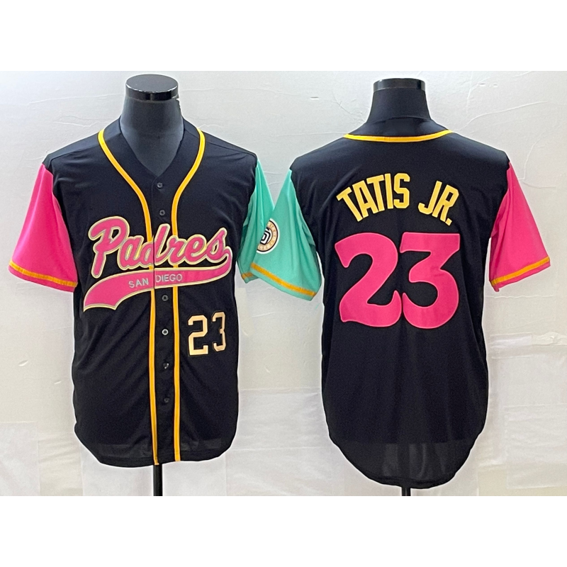 San Diego Padres #23 Fernando Tatis Jr Number Black Jermy NEW 2023 City Connect Cool Base Stitched Jersey