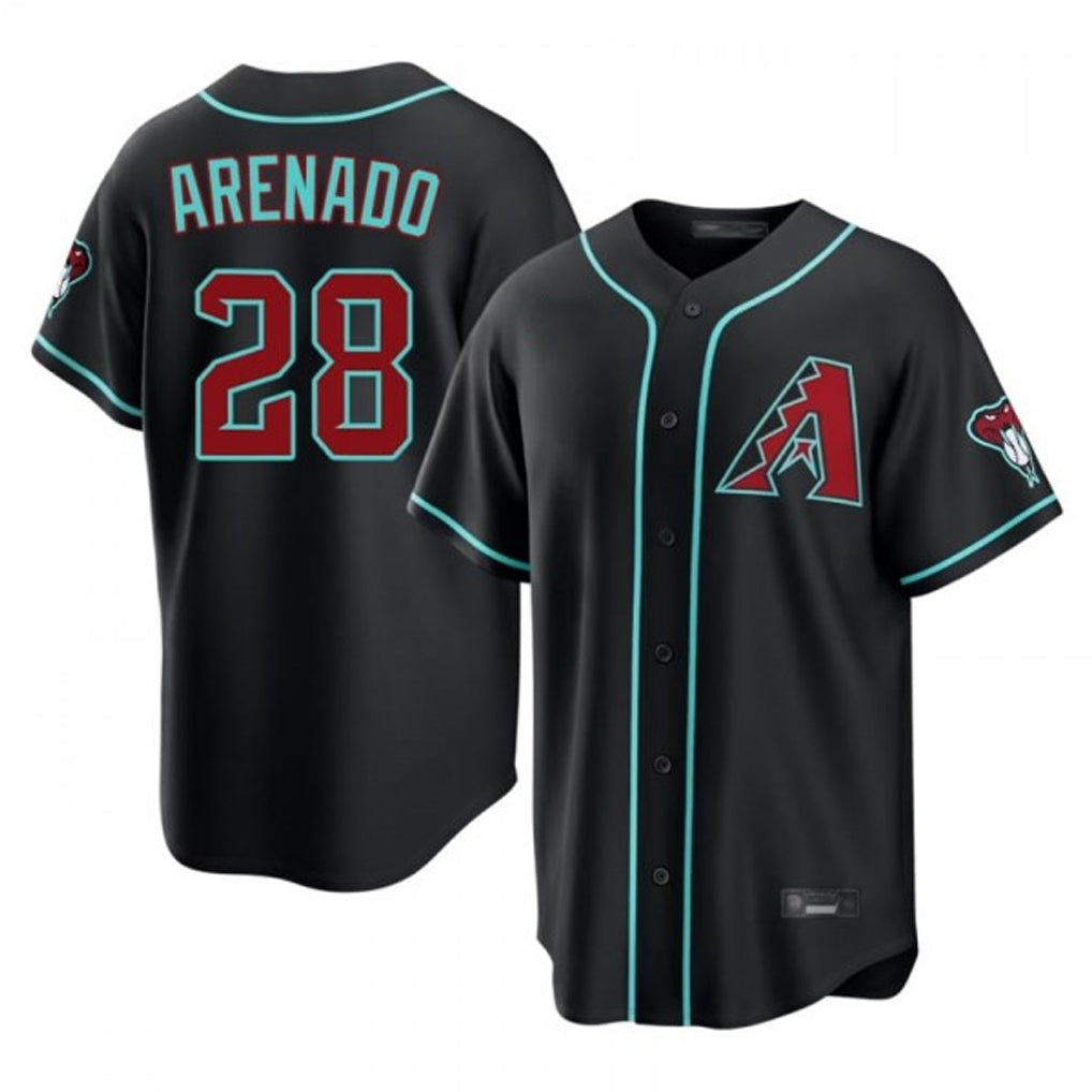 Arizona Diamondbacks #28 Nolan Arenado Player Black Jermy Fashion Home Game Stitched Jerseys