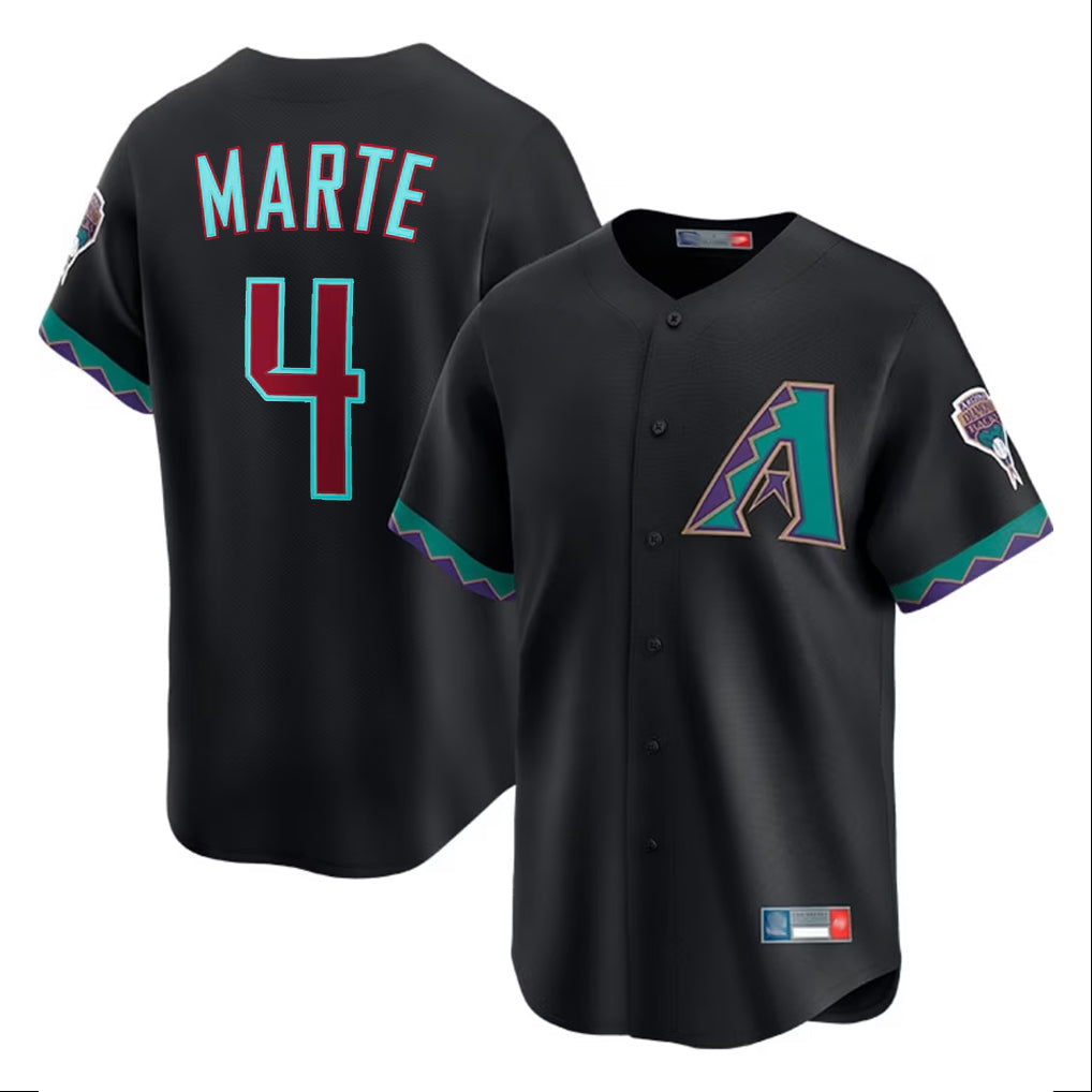 Arizona Diamondbacks #4 Ketel Marte Player Black Jermy Fashion Out Home Game Stitched Jerseys