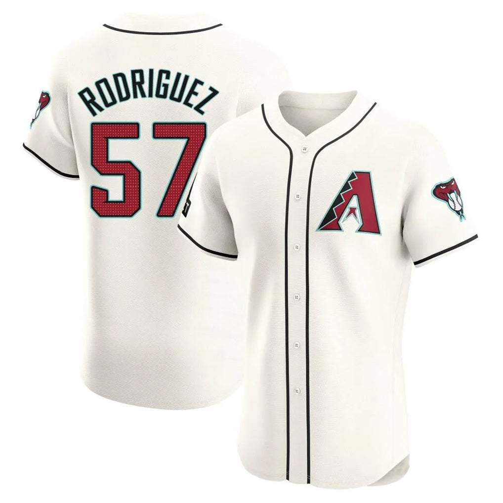 Arizona Diamondbacks #57 Eduardo Rodriguez Player Cream Jermy Limited Elite Home Game Stitched Jerseys