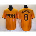 Pittsburgh Pirates #8 Willie Stargell Number Gold Jermy 2023 City Connect Stitched Jersey 3