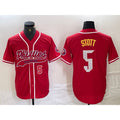 Philadelphia Phillies #5 Bryson Stott Number Red Jermy Cool Base Stitched Jerseys