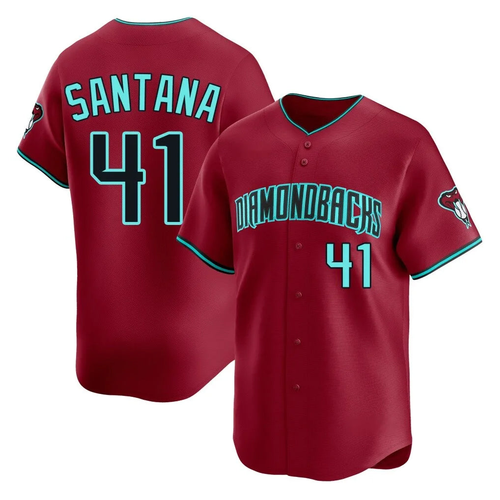 Arizona Diamondbacks #41 Carlos Santana Player Red Jermy Limited Home Game Stitched Jerseys