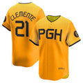 Pittsburgh Pirates #21 Roberto Clemente Gold Jermy City Connect Limited Player Jersey