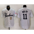 New York Yankees #11 Anthony Volpe White Jermy Pinstripe Fashion Cool Base Jerseys