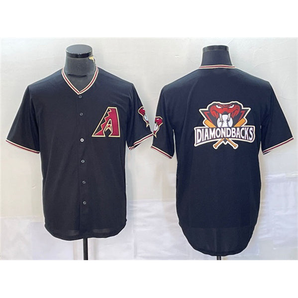 Arizona Diamondbacks Black Jermy Team Big Logo Cool Base Stitched Jersey