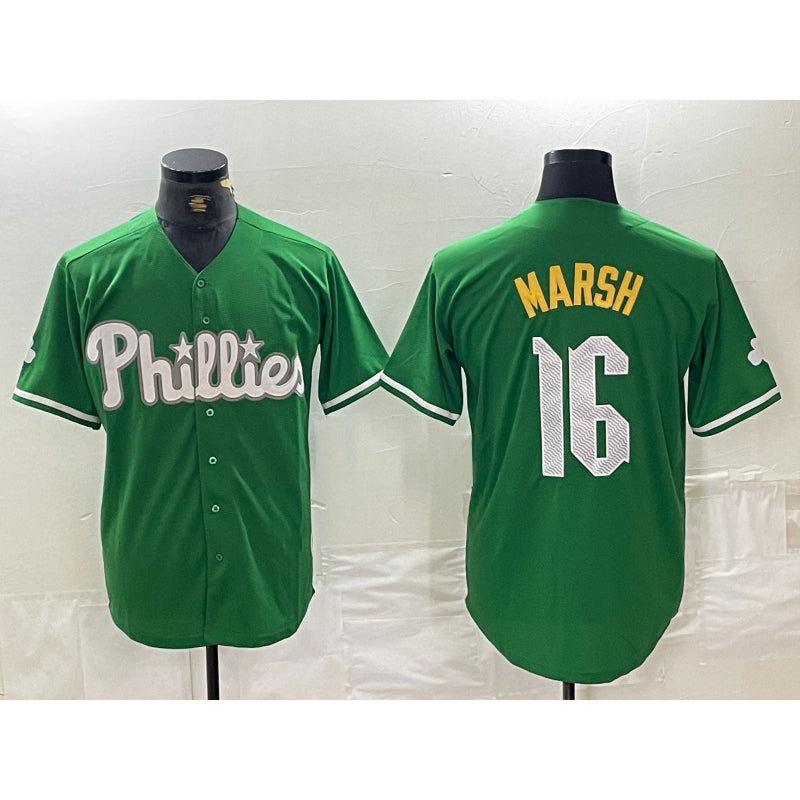 Philadelphia Phillies #16 Brandon Marsh Green Jermy 2024 City Connect Stitched Jersey
