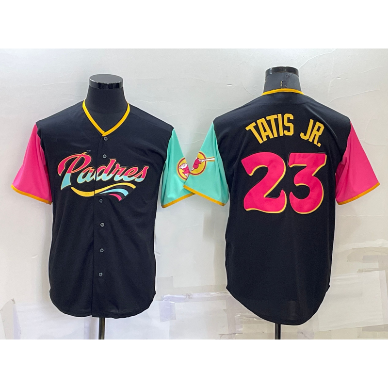 San Diego Padres #23 Fernando Tatis Jr Black Jermy 2022 City Connect Cool Base Stitched Jersey