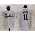 New York Yankees #11 Anthony Volpe White Jermy Pinstripe Fashion Cool Base Jersey 2