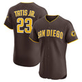 San Diego Padres #23 Fernando Tatis Jr. Brown Jermy Road Elite Jersey