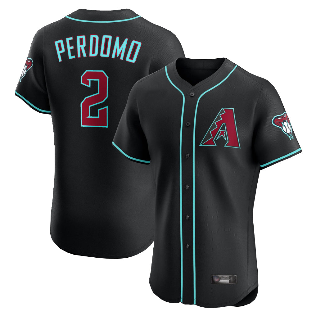 Arizona Diamondbacks #2 Geraldo Perdomo Player Black Jermy Limited Elite Home Game Stitched Jerseys
