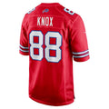 B.Bills #88 Dawson Knox Red Jermy Alternate Game Jersey