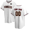 Custom Arizona Diamondbacks Active Player White Jermy 2023 World Series Home Cool Base Stitched Jersey
