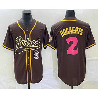 San Diego Padres #2 Xander Bogaerts Brown Jermy NEW 2023 City Connect Cool Base Stitched Jersey 2