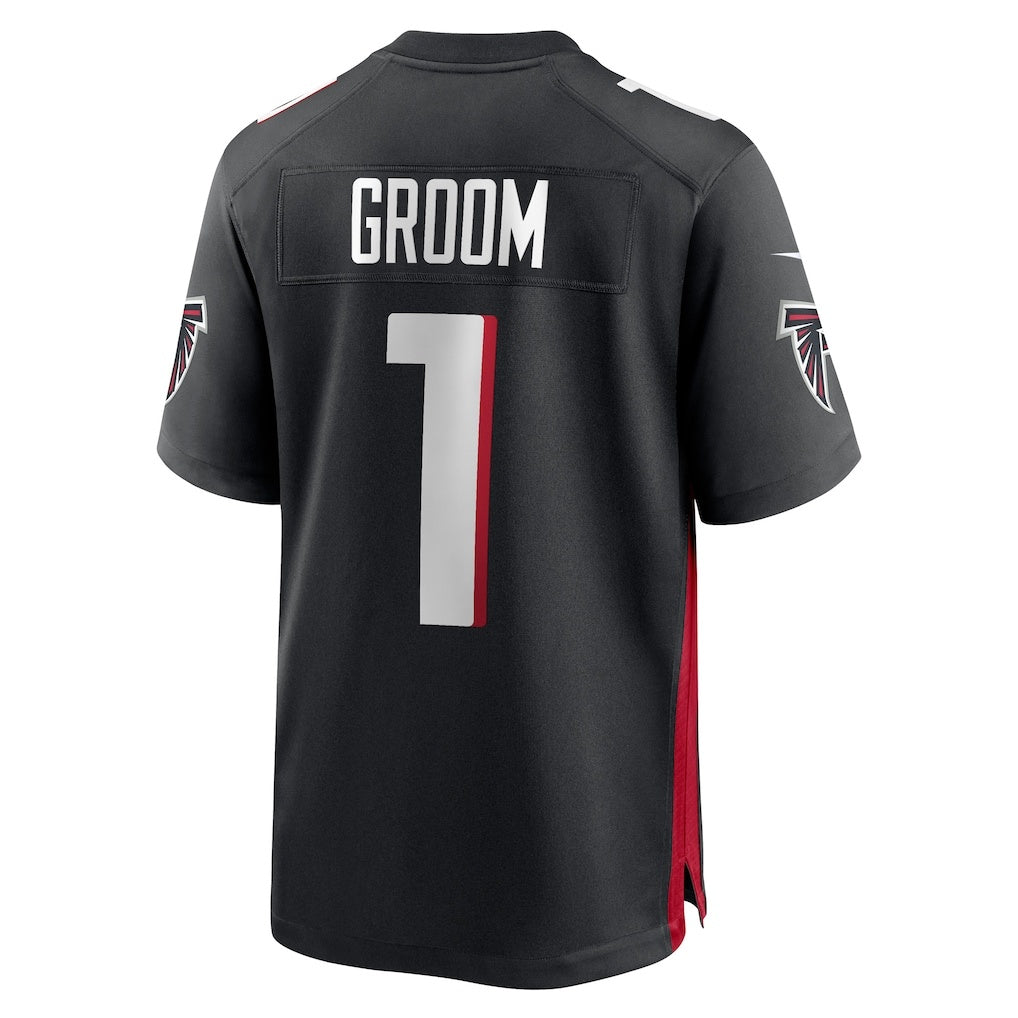 A.Falcons Number #1 Groom Black Jermy Game Jersey