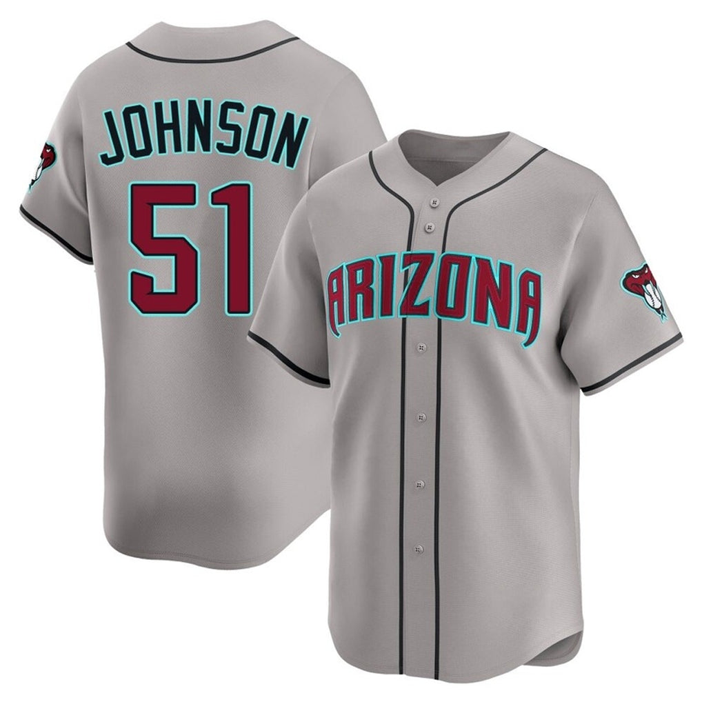 Arizona Diamondbacks #51 Randy Johnson Player Gray Jermy Road Limited Home Game Stitched Jerseys