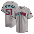 Arizona Diamondbacks #51 Randy Johnson Player Gray Jermy Road Limited Home Game Stitched Jerseys
