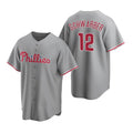 Philadelphia Phillies #12 Kyle Schwarber Gray Jermy Cool Base Stitched Jersey