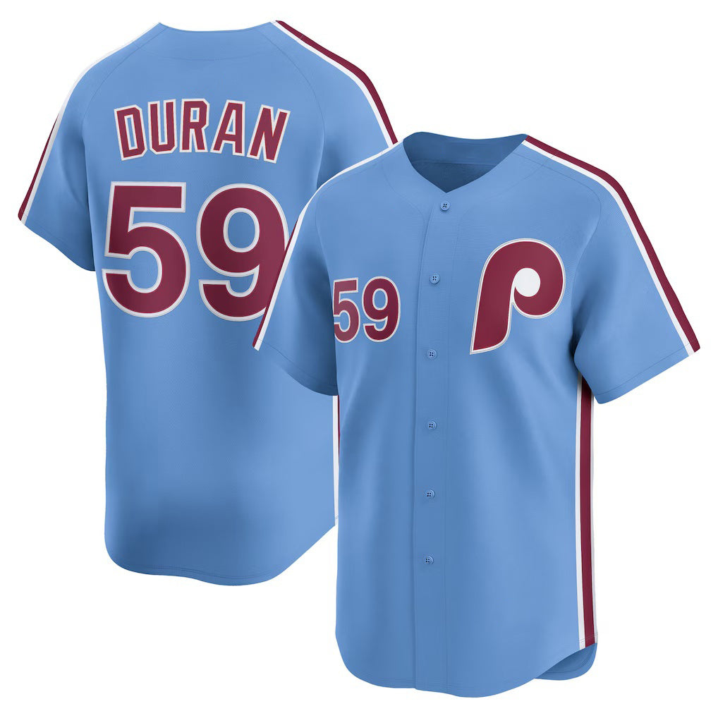 Philadelphia Phillies #59 Jhoan Duran Light Blue Jermy Alternate Limited Player Jersey