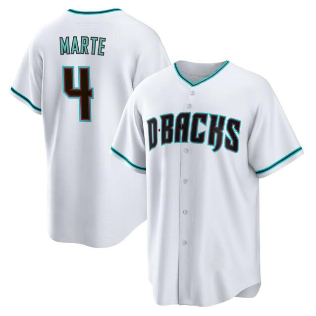 Arizona Diamondbacks #4 Ketel Marte White Jermy Cool Base Stitched Jersey