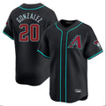 Arizona Diamondbacks #20 Luis Gonzalez Player Black Jermy Limited Home Game Stitched Jerseys