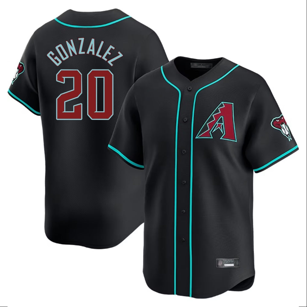 Arizona Diamondbacks #20 Luis Gonzalez Player Black Jermy Limited Home Game Stitched Jerseys
