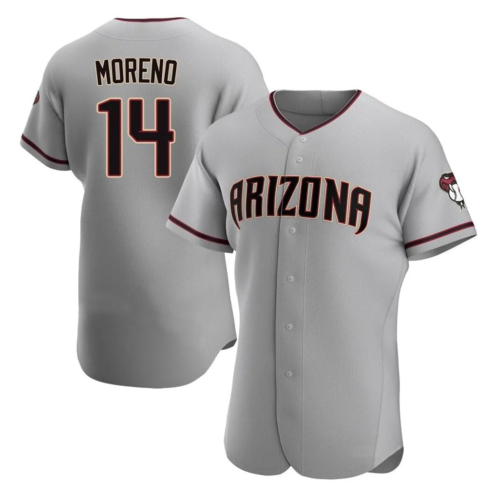 Arizona Diamondbacks #14 Gabriel Moreno Player Gray Jermy Road Limited Elite Home Game Stitched Jerseys