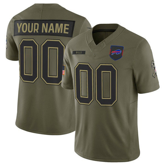 Custom B.Bills Active Player Olive Jermy 2025 Salute to Service Limited Stitched Jersey
