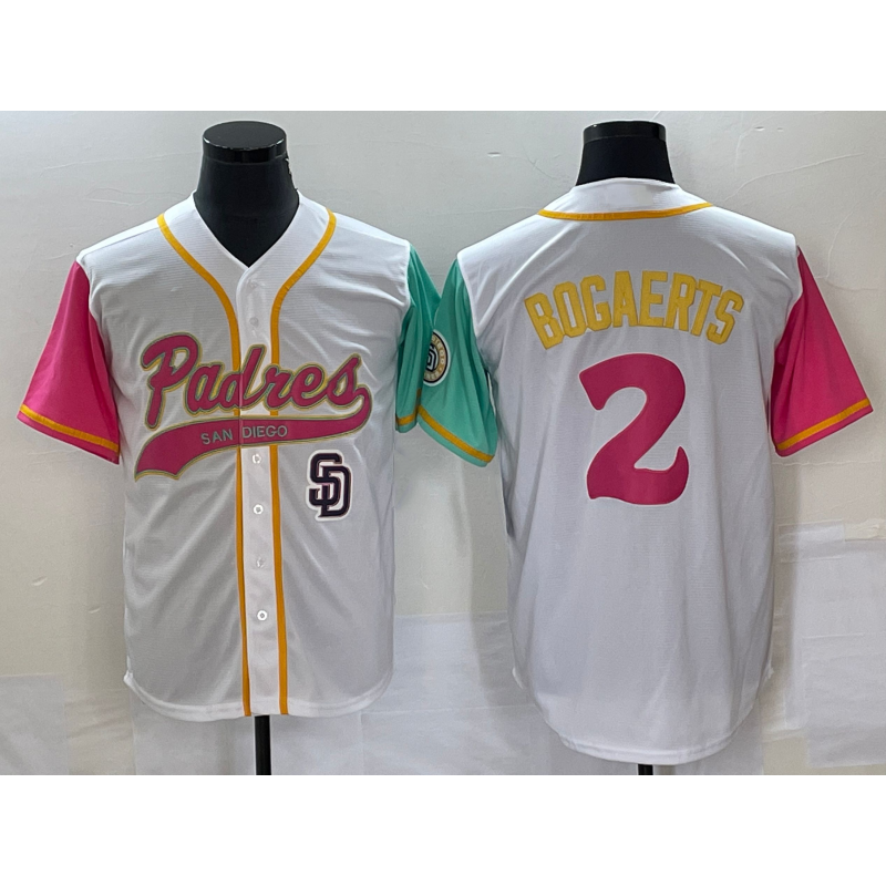 San Diego Padres #2 Xander Bogaerts White Jermy NEW 2023 City Connect Cool Base Stitched Jersey 4