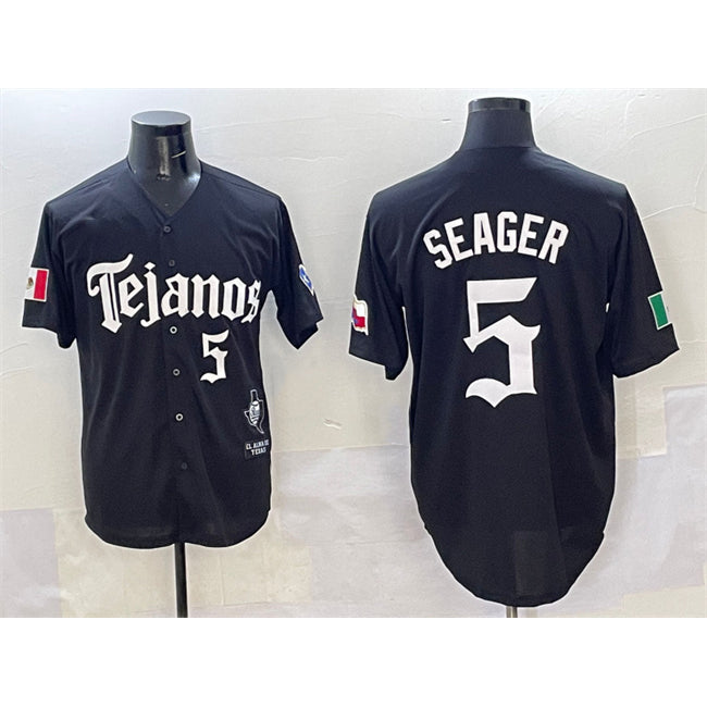 Texas Rangers #5 Corey Seager Black Jermy Mexico 2025 Vapor Premier Limited Stitched Jersey