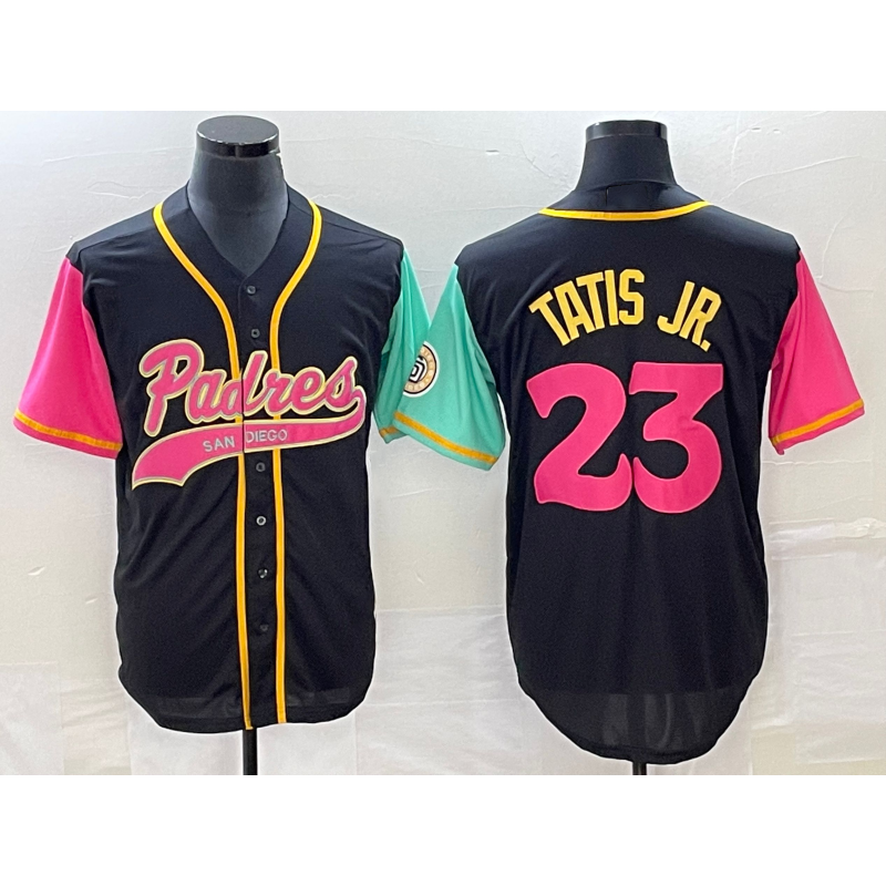 San Diego Padres #23 Fernando Tatis Jr Black Jermy NEW 2023 City Connect Cool Base Stitched Jersey 2
