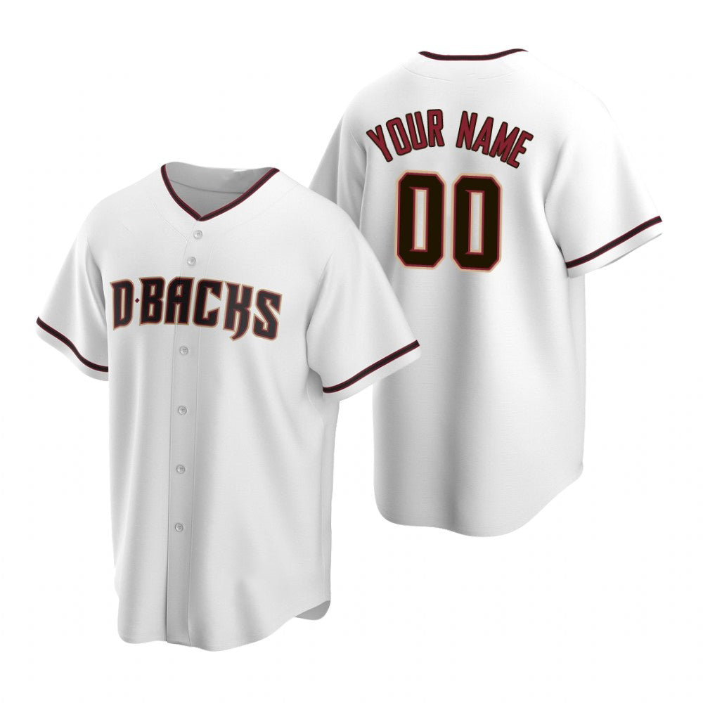 Custom Arizona Diamondbacks White Jermy Stitched Cool Base Home Jersey