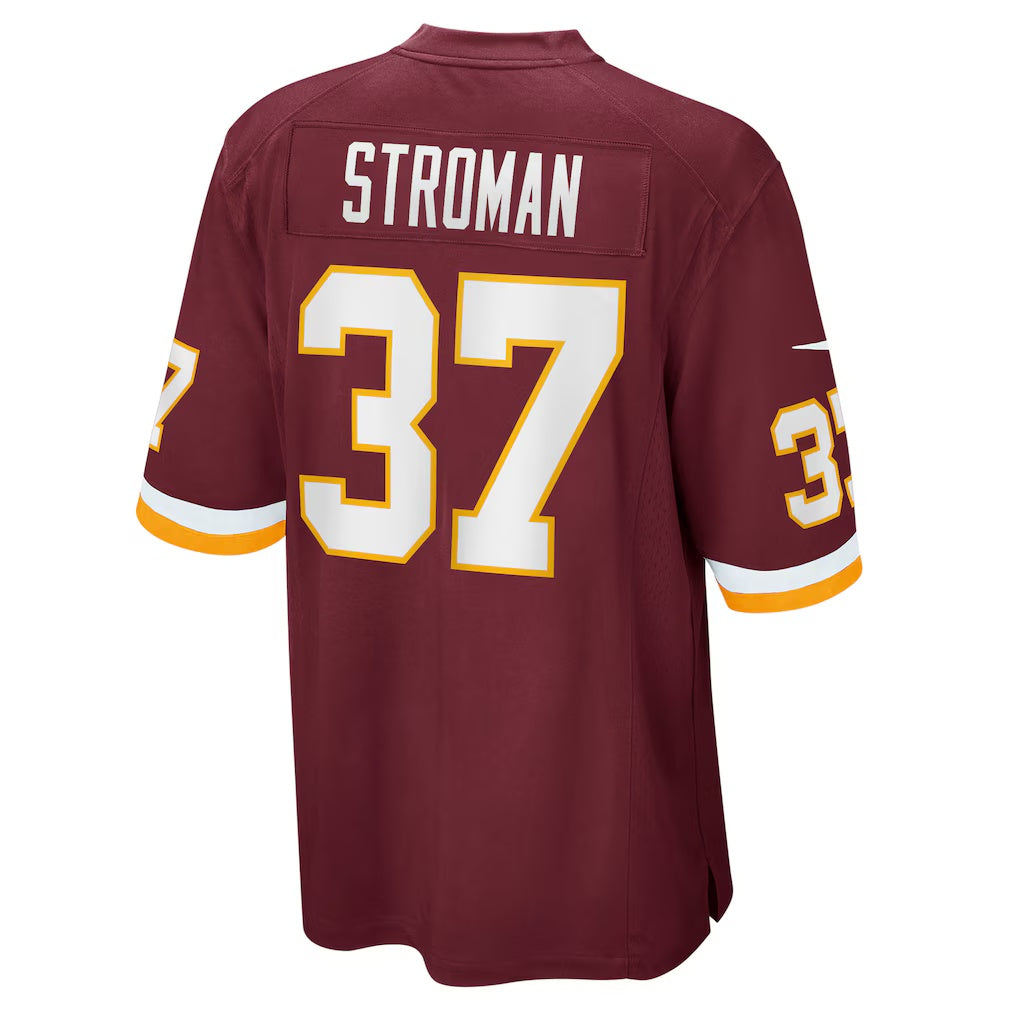 W.Football Team #37 Greg Stroman Burgundy Jermy Game Player Jersey