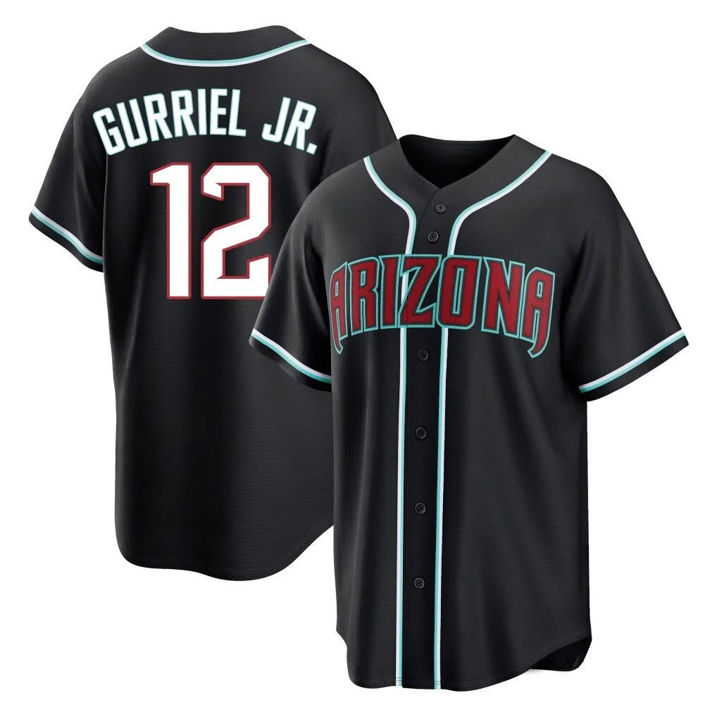 Arizona Diamondbacks #12 Lourdes Gurriel Jr Player Black Jermy Home Game Stitched Jerseys