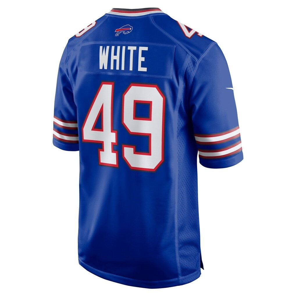 B.Bills #49 DaShaun White Royal Jermy Team Game Jersey