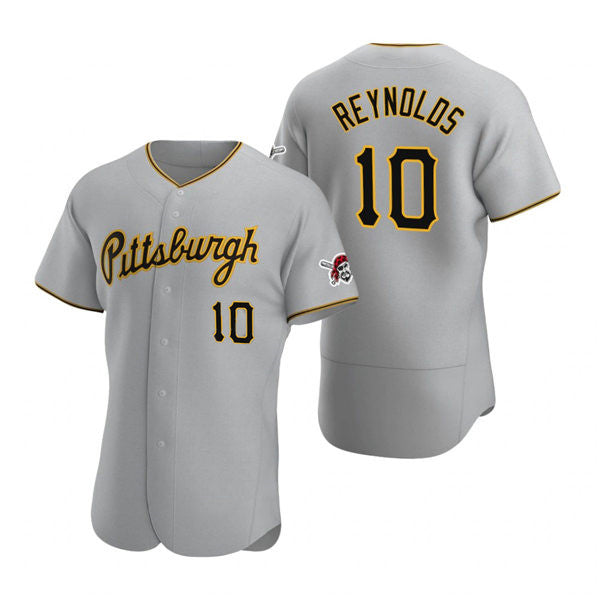 Pittsburgh Pirates #10 Bryan Reynolds Gray Jermy Road Flex Base Jersey