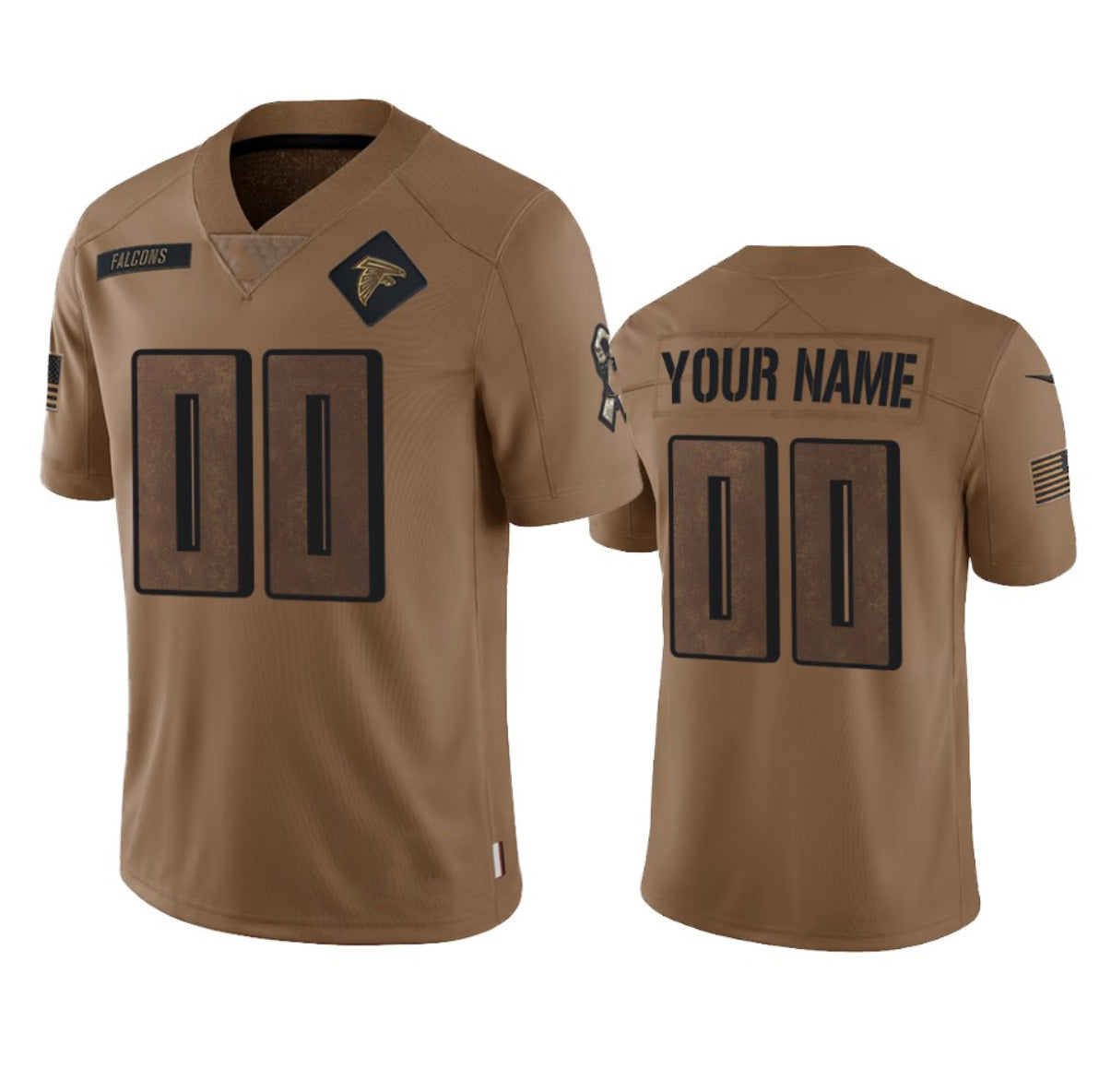 Custom A.Falcons Active Player 2023 Brown Jermy Salute To Setvice Limited Stitched Jersey