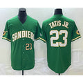 San Diego Padres #23 Fernando Tatis Jr Number Green Jermy Cool Base Stitched Jersey