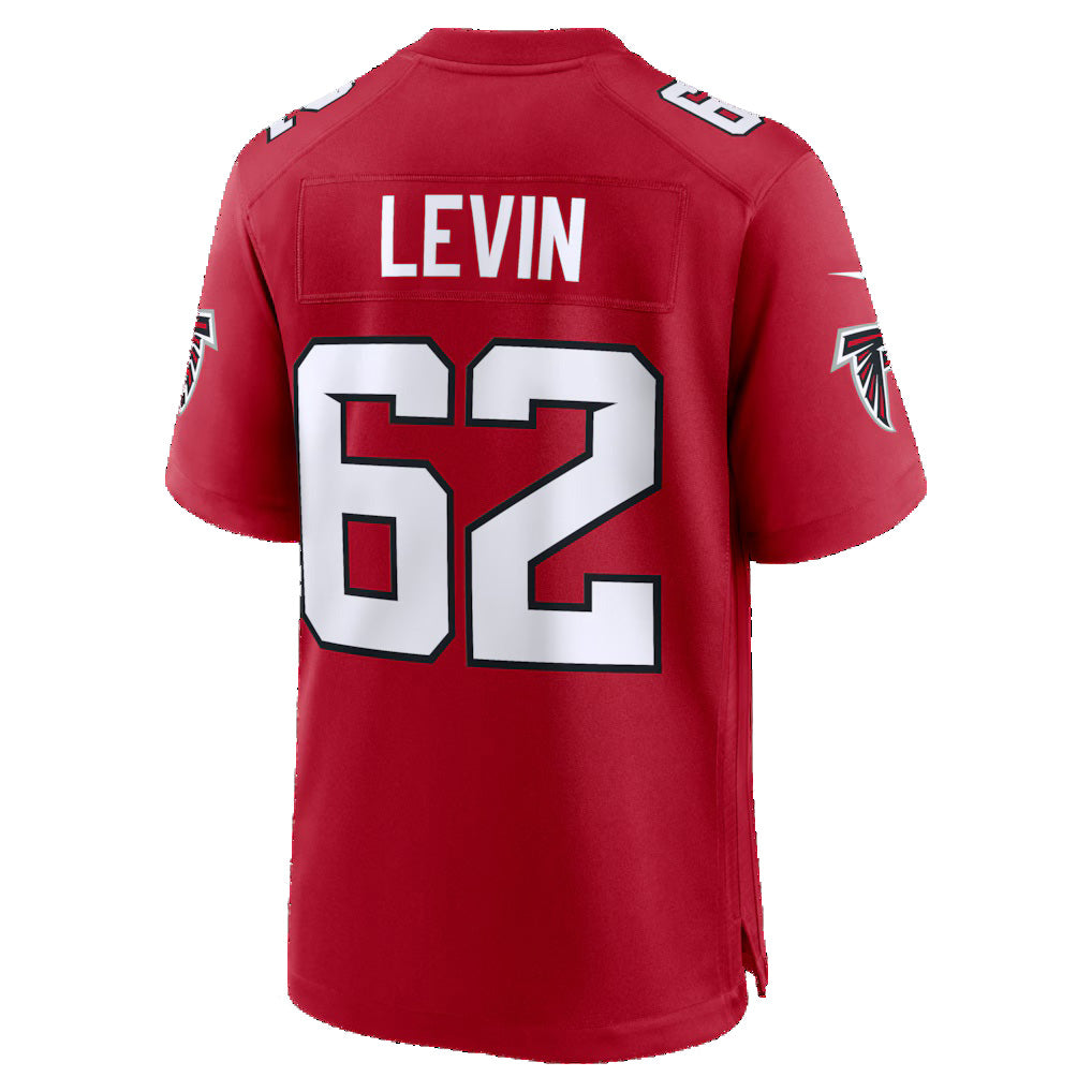 A.Falcons #62 Corey Levin Red Jermy Team Game Jersey