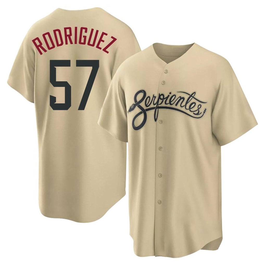 Arizona Diamondbacks #57 Eduardo Rodriguez Player Tan Jermy City Connect Home Game Stitched Jerseys