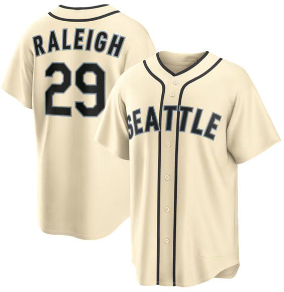 Seattle Mariners #29 Cal Raleigh Cream Jermy Alternate Stitched Jersey