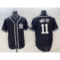 New York Yankees #11 Anthony Volpe Black White Jermy Cool Base Stitched Jersey