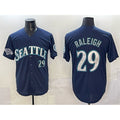 Seattle Mariners #29 Cal Raleigh Navy Jermy With 2025 AL West Division Champions Patch Limited Stitched jersey