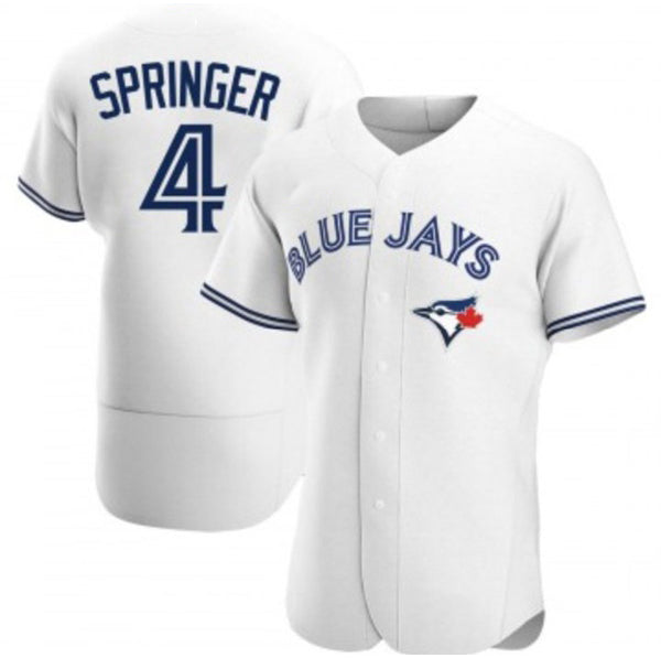 Toronto Blue Jays #4 George Springer White Jermy Flex Base Stitched Jersey