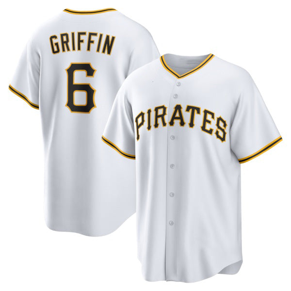 Pittsburgh Pirates #6 Konnor Griffin White Jermy Home Replica Jersey