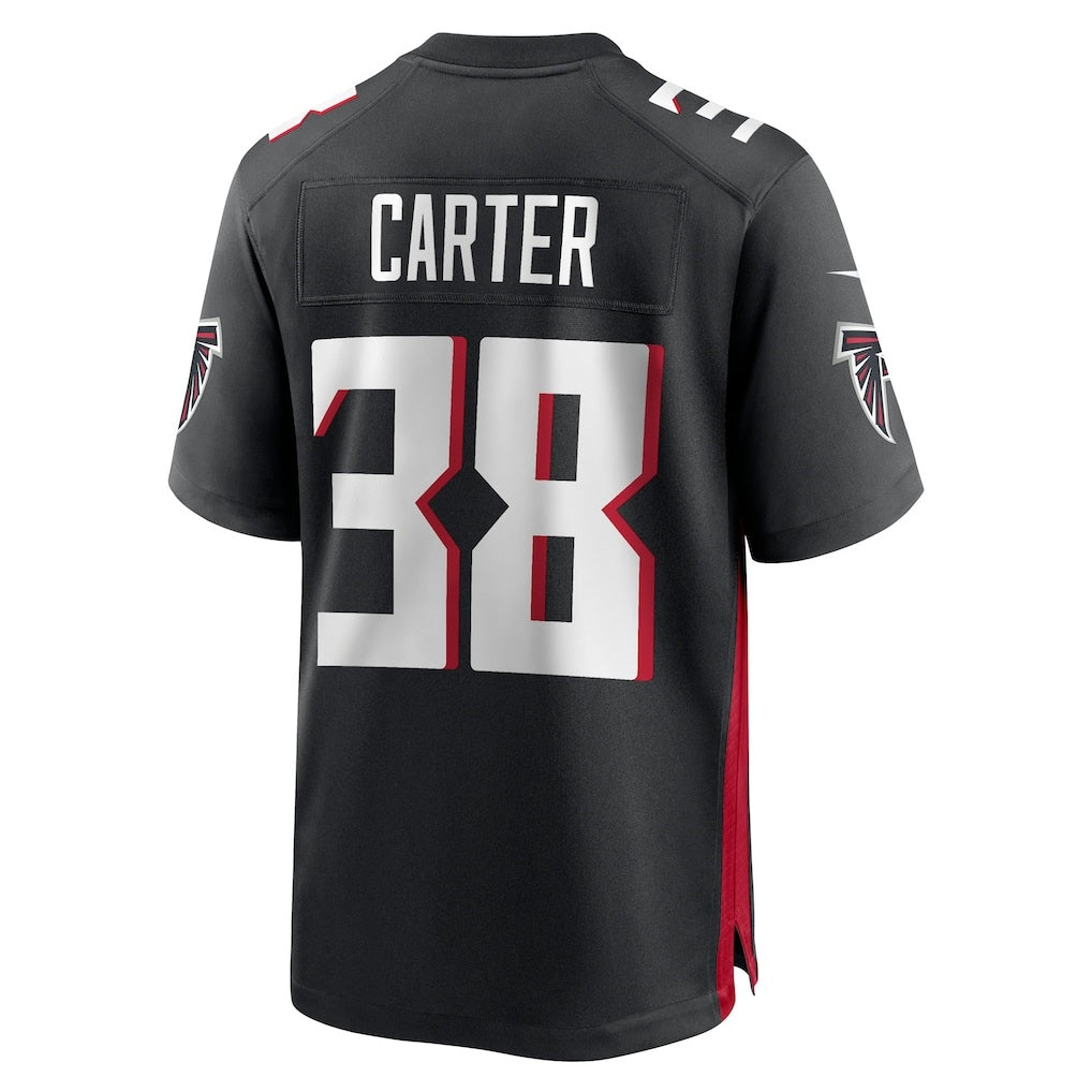 A.Falcons #38 Nathan Carter Black Jermy Team Game Jersey