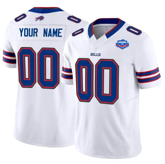 Custom B.Bills Active Player White Jermy 2025 F.U.S.E. With Farewell Patch Vapor Untouchable Limited Stitched Jersey