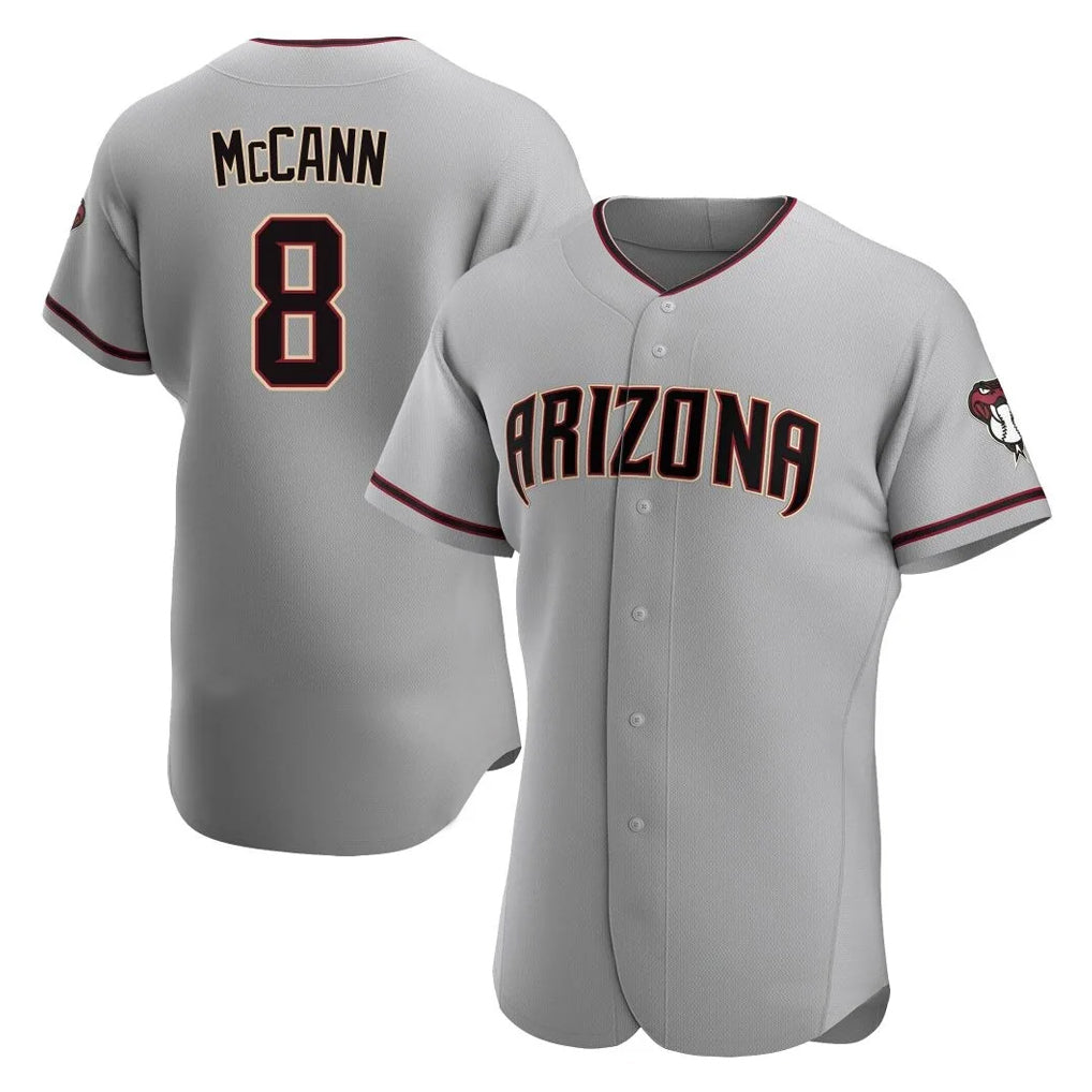 Arizona Diamondbacks #8 James McCann Player Gray Jermy Road Limited Elite Home Game Stitched Jerseys