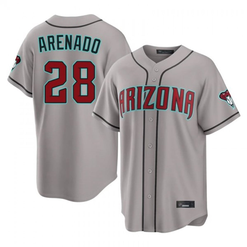 Arizona Diamondbacks #28 Nolan Arenado Player Gray Jermy Road Home Game Stitched Jerseys