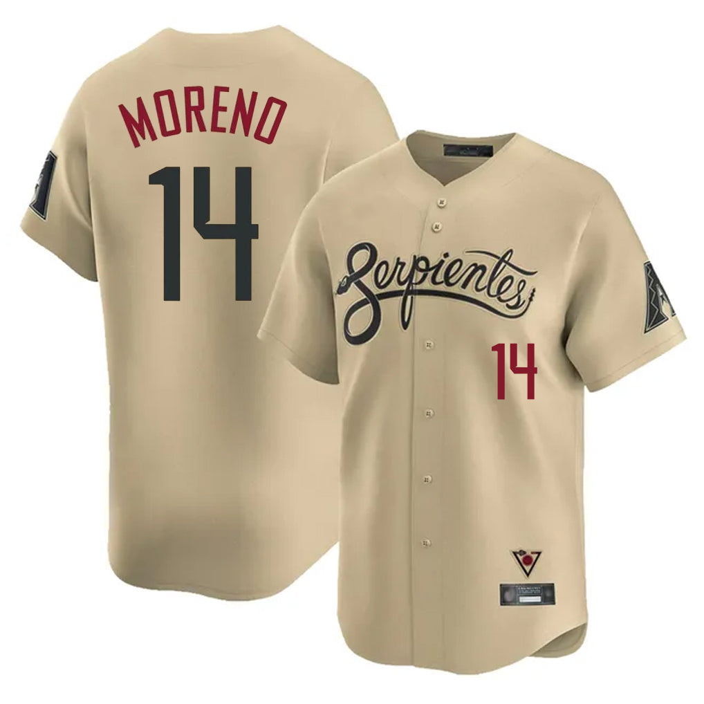 Arizona Diamondbacks #14 Gabriel Moreno Player Tan Jermy City Connect Limited Home Game Stitched Jerseys